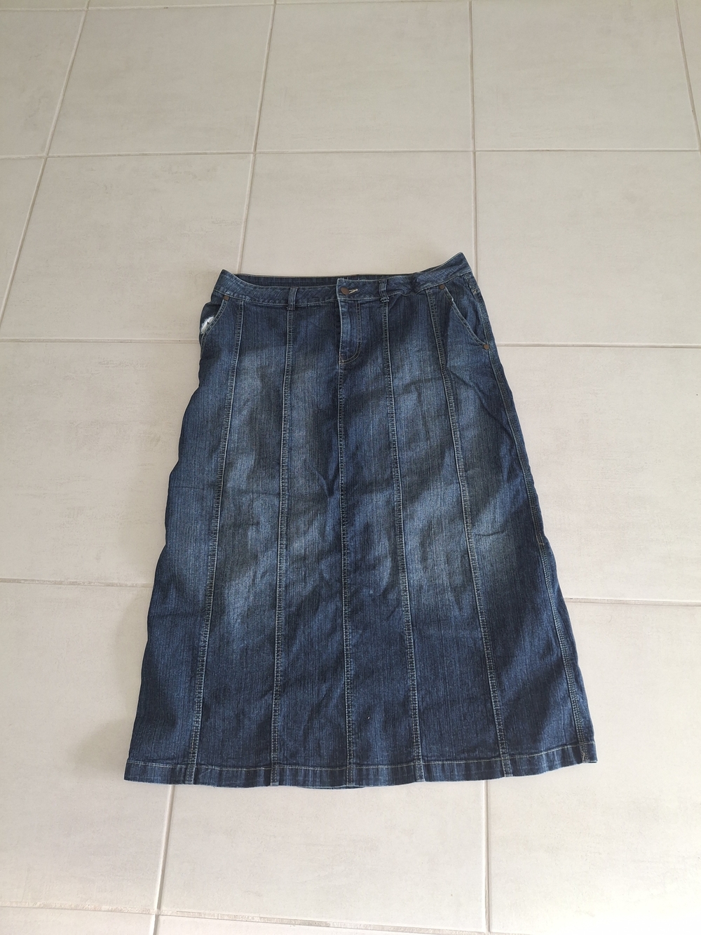 Classic Denim A-Line Skirt - Blue
